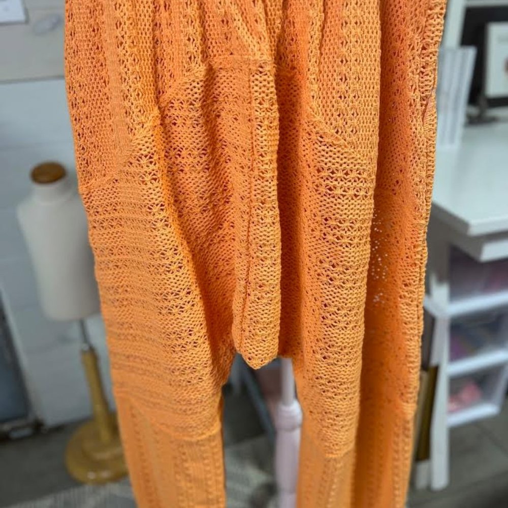 NWOT Free People Crocheted Haram Pants in Orange/Pink - L/XL - Picture 8 of 9